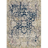 Dreya Oriental Beige/Blue Area Rug