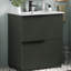 Meuble-lavabo de 30 po en couleur, avec lavabo en céramique, glissières de tiroir à fermeture en douceur et conception cannelée pour une esthétique améliorée.