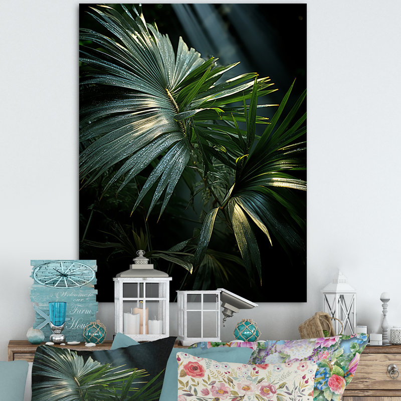 «Palm Trees Jungle I», reproduction sur toile florale, H 32 po x l 16 po x P 1 po, Toile tendue