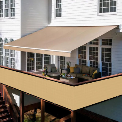 Clôture pare-soleil beige à 90%, haute protection et isolation thermique, écran d'intimité pour les cours, les balcons et les jardins, résistant aux intempéries et durable
