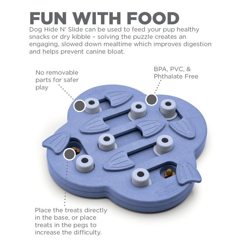 Blue Composite Interactive Dog Treat Puzzle Dispenser