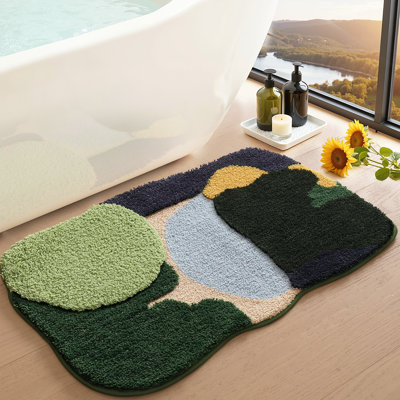 Tapis de bain doux, absorbant et antidérapant, lavable à la machine