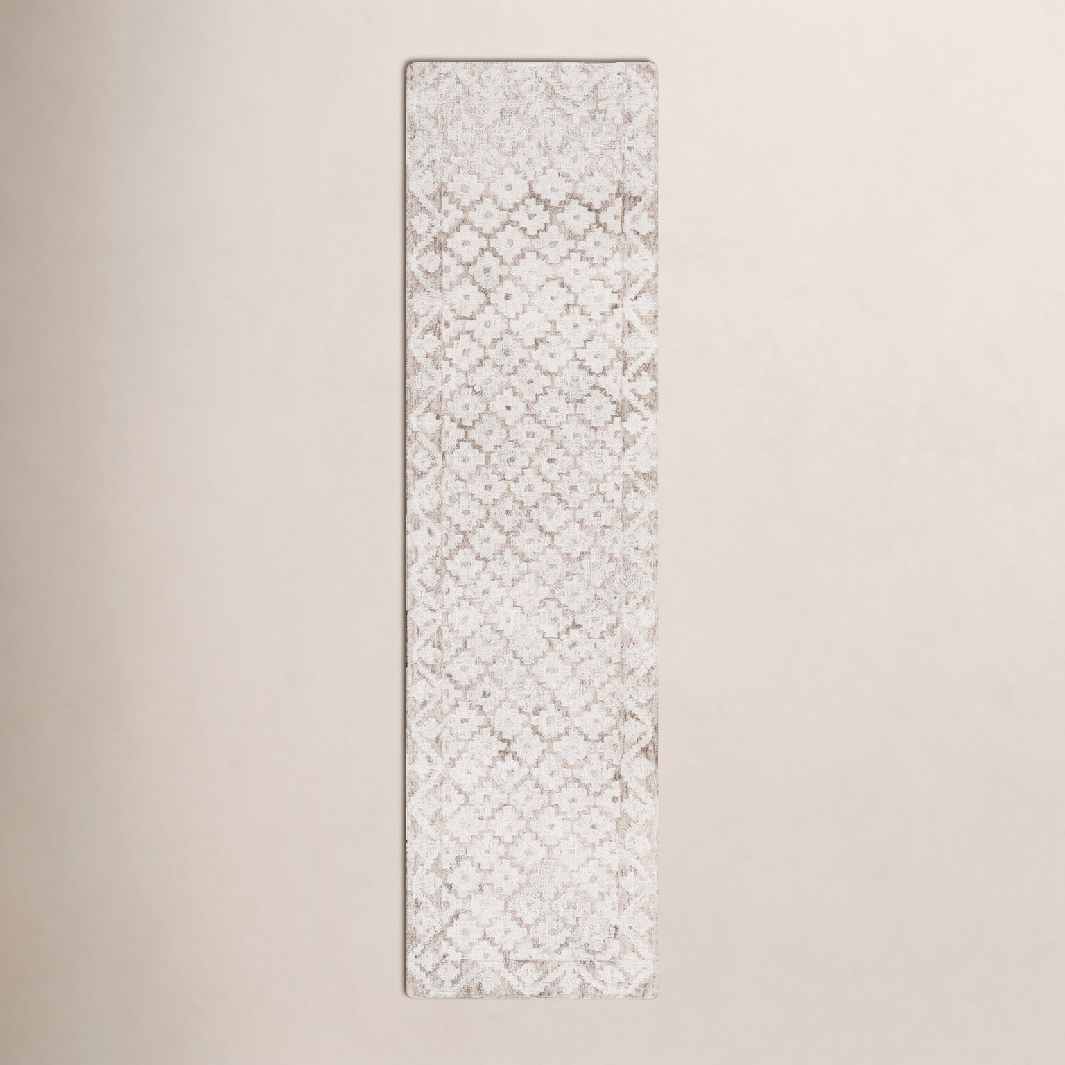 Heath Beige Sage Hand-Woven Geometric Rug, Runner 2' 3" x 9'