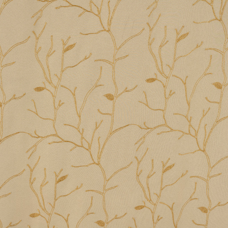 Kinnard Embroidered Branches Privacy Window Curtain, Beige, 54" W x 90" L