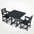 HDPE 3-Piece Outdoor Patio Dining Set With Square Table And 2 Armchairs-755181714