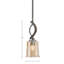 Suspension Monterey Stem Mini offerte en graphite et métal peint à l'aspect bois vieilli avec un verre ambré à bulles de 13,3 cm (5,25 po).-1563156810