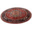 Tapis oriental rond en laine / coton de 7 pi 11 po de couleur rouge Kellow