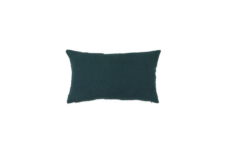 Simple Linen Pillow Cover & Insert, Peacock, Rectangle 12" H x 22" W