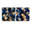 Beige et bleu rayures symétriques - ensemble abstrait géométrique en verre acrylique-103920684
