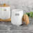 Set Of 3 Ceramic Canisters Set For Sugar Coffee Tea With Handle Tray, Luxurious Storage Containers Sets With Lids Decorative Storage Pots Black Ceramic Storage Jar For Kitchen Dining Room-5384145