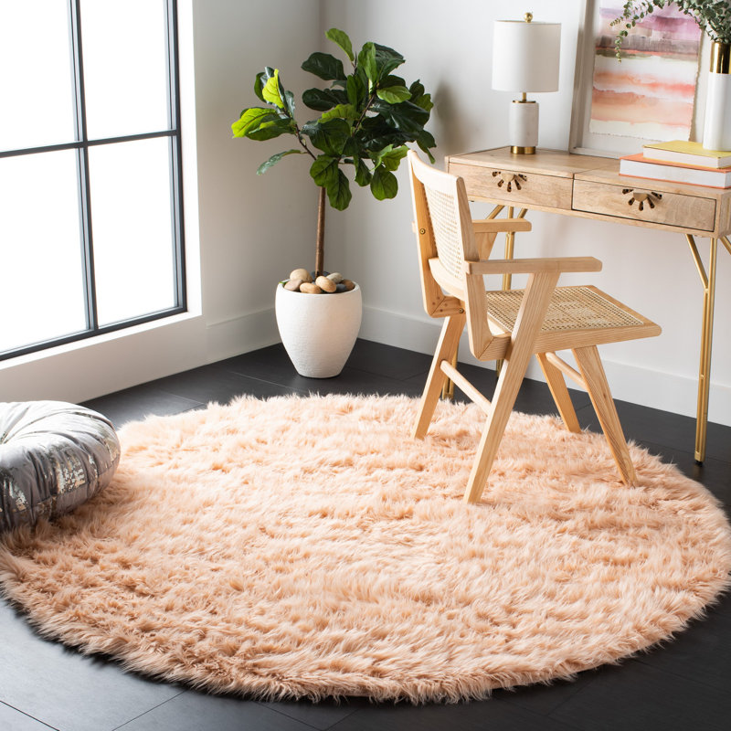 Mckenzie Dark Beige Area Rug, Round 6'