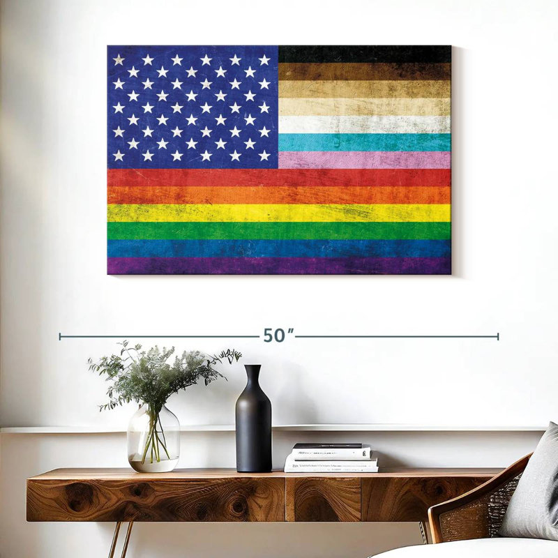 Drapeau de la fierté américaine grunge, H 26 po x l 39 po
