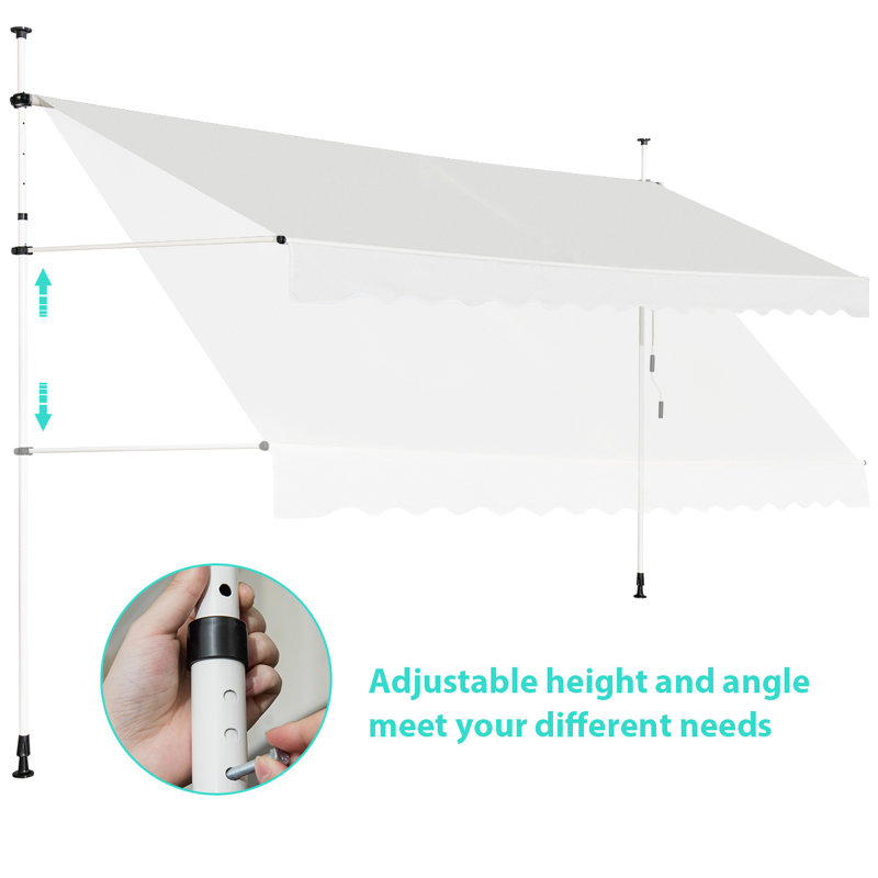 Casart 350cm W x 120cm D Polyester Cover Retractable Patio Awning