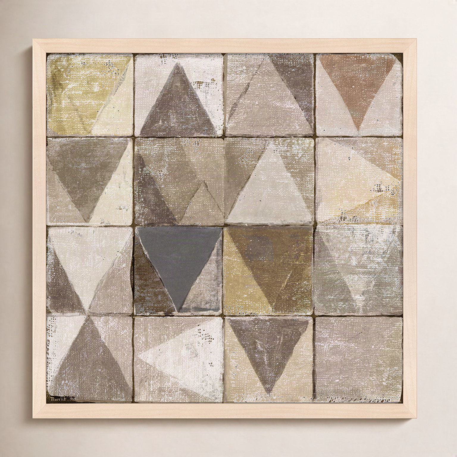 Tiles 1 by Marco Marella for Studio M - Framed Wall Art, 36" H x 36" W, Paper, White