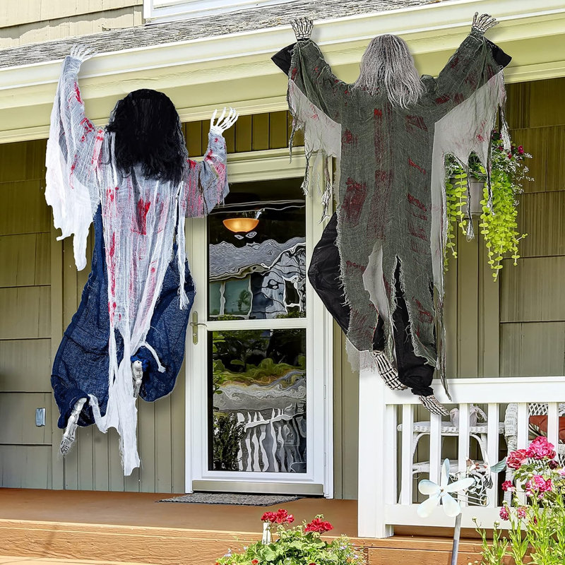 2-Piece 47" Climbing Zombie Halloween Wall Decorations