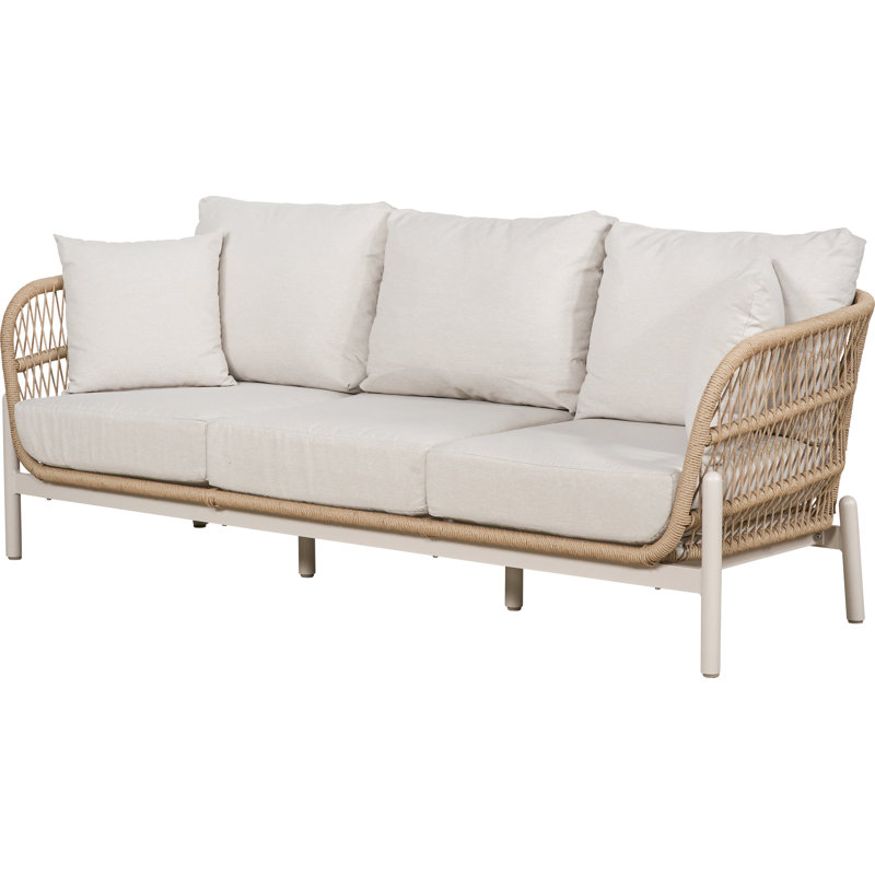 Aris 208cm Wide Straight Patio Sofa with Cushions