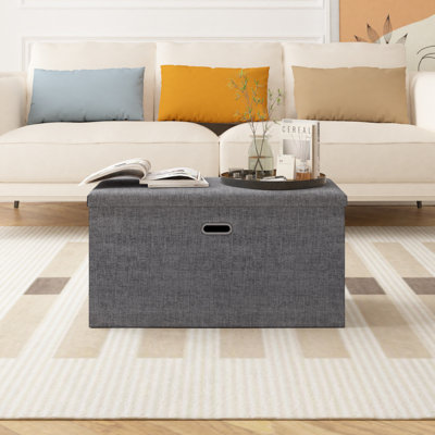 30Inches Foldable Storage Ottoman Bench, Storage Chest, End Of Bed Foot Rest Stool With Padded Seat, Bedroom Bench For Living Room, Support 350Lbs
