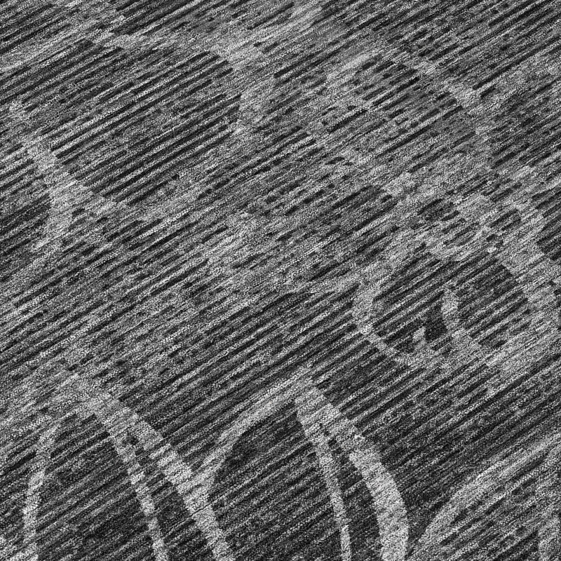 Tapis floral intérieur / extérieur lavable à la machine Chantille ACN2789, 3 pi x 5 pi, Noir
