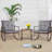 2 - Person Outdoor Dining Set, 3-Piece Outdoor Rattan Rocking Bistro Set with Cushions and Glass Coffee Table-1480451901-1480451902