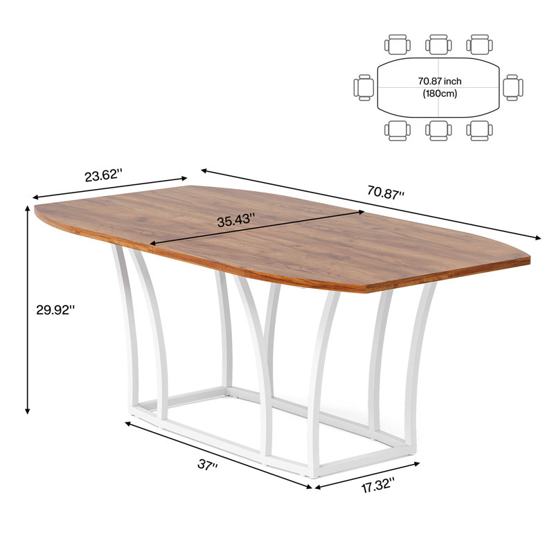 Ebern Designs 71 Inch Farmhouse Dining Table | Wayfair
