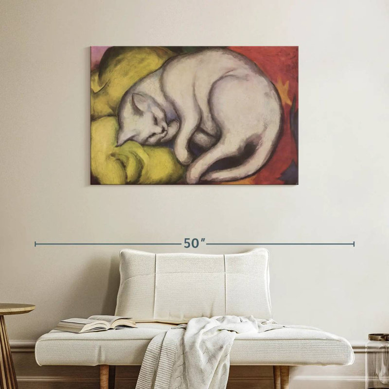 Brampt The White Cat, 26" H x 39" W
