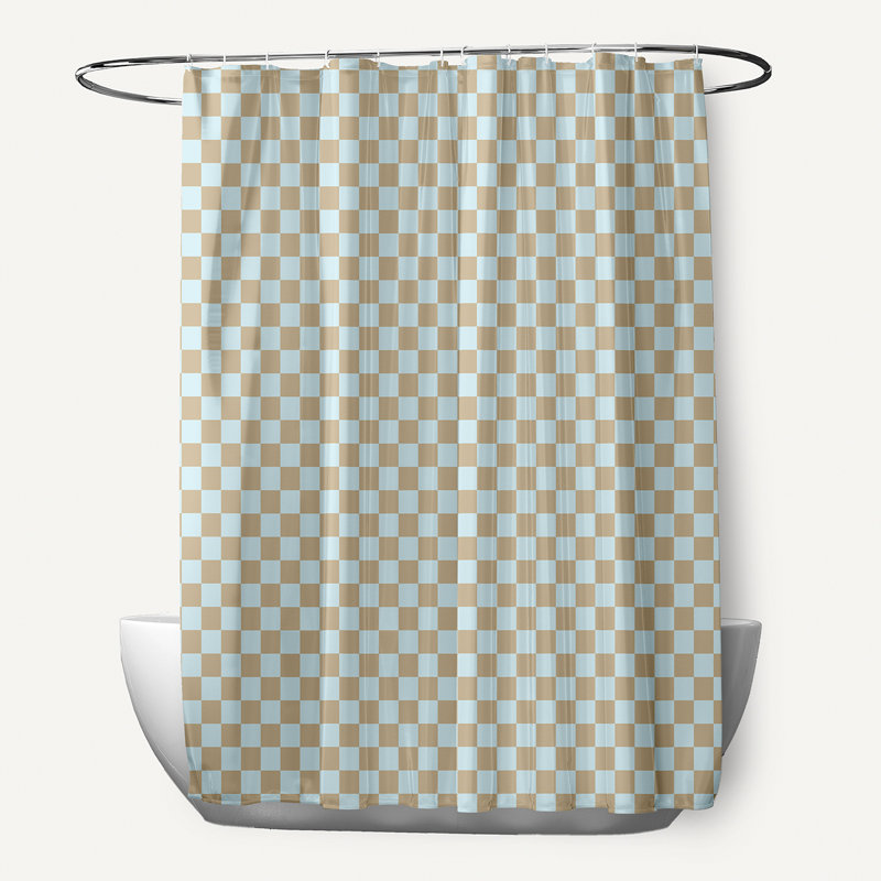 Rideau de douche simple Geartsje, Beige / bleu
