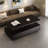 Modern Rectangular Coffee Table With Led Lights, 2 Drawers And Open Storage Shelf-886175084