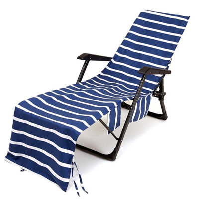 Stripe Chair Cover Printed Beach Towel Polyester Chair Towel