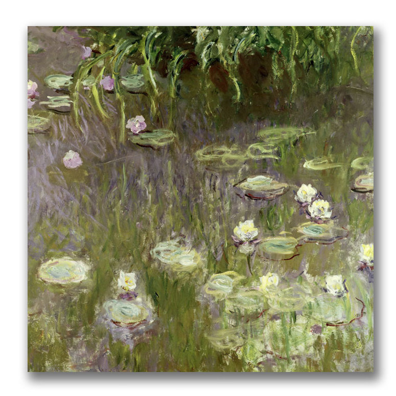 "Nymphéas à midi" par Claude Monet - reproduction d'art sur toile, H 24 po x l 24 po x P 2 po