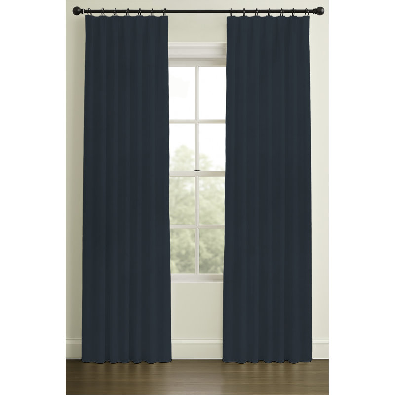 84" Inverted Pleat Room Darkening Morton Azure, Inverted Pleat, 33" W x 96" L, Single