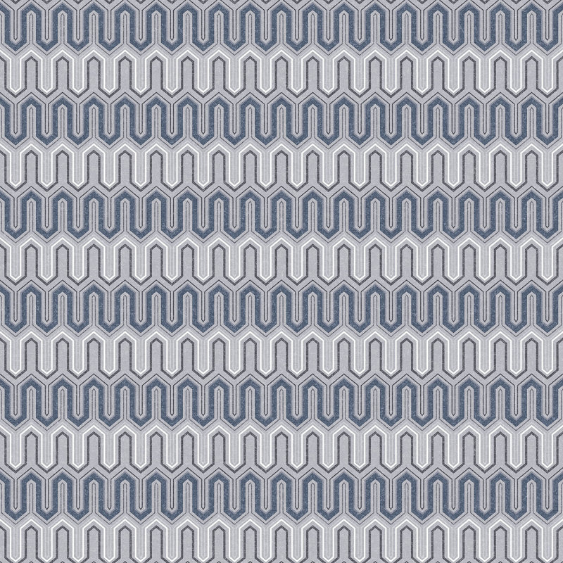 Geometrix 10m x 52.8cm Satin Wallpaper Roll, Navy/Grey