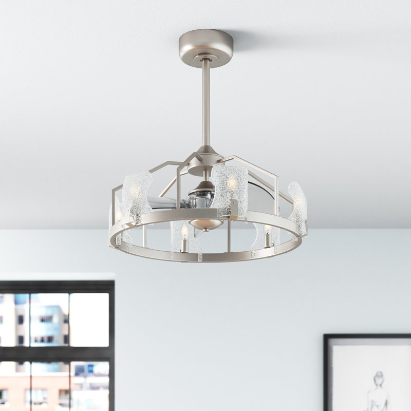 Ventilateur de plafond à 3 pales 27,76 po Aarun avec télécommande et ensemble d'éclairage inclus