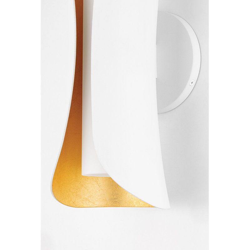 Josie 2 Light Wall Sconce, Gold Leaf/White