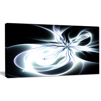 « white symmetrical fractal fleur », reproduction d’impression sur toile tendue