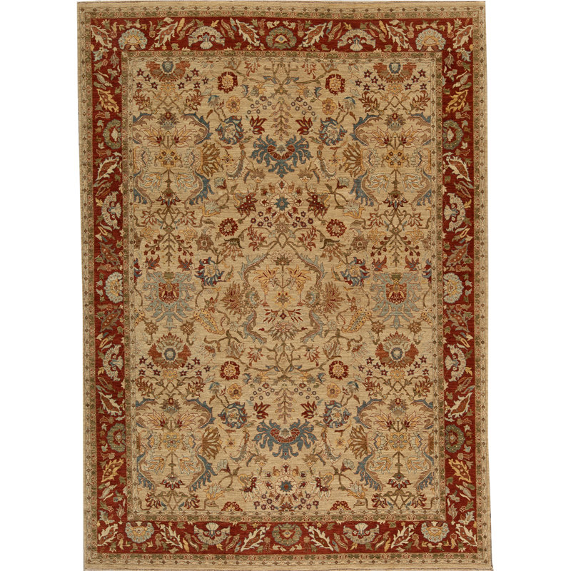 Oriental Area Rug in Camel/Red/Gray