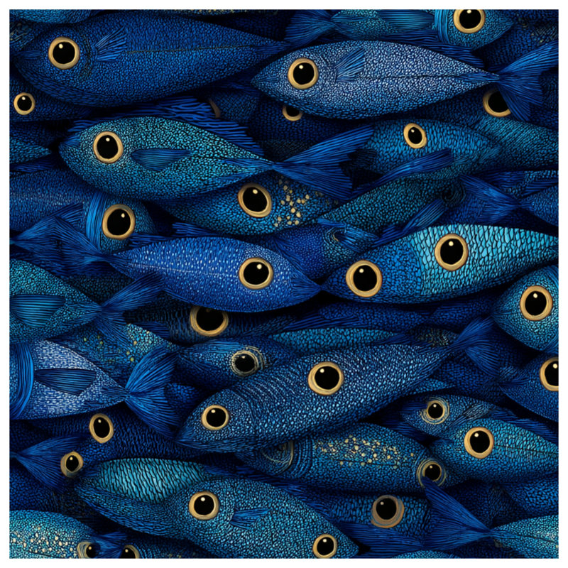 Jeté en molleton poisson, 50in W x 60in H