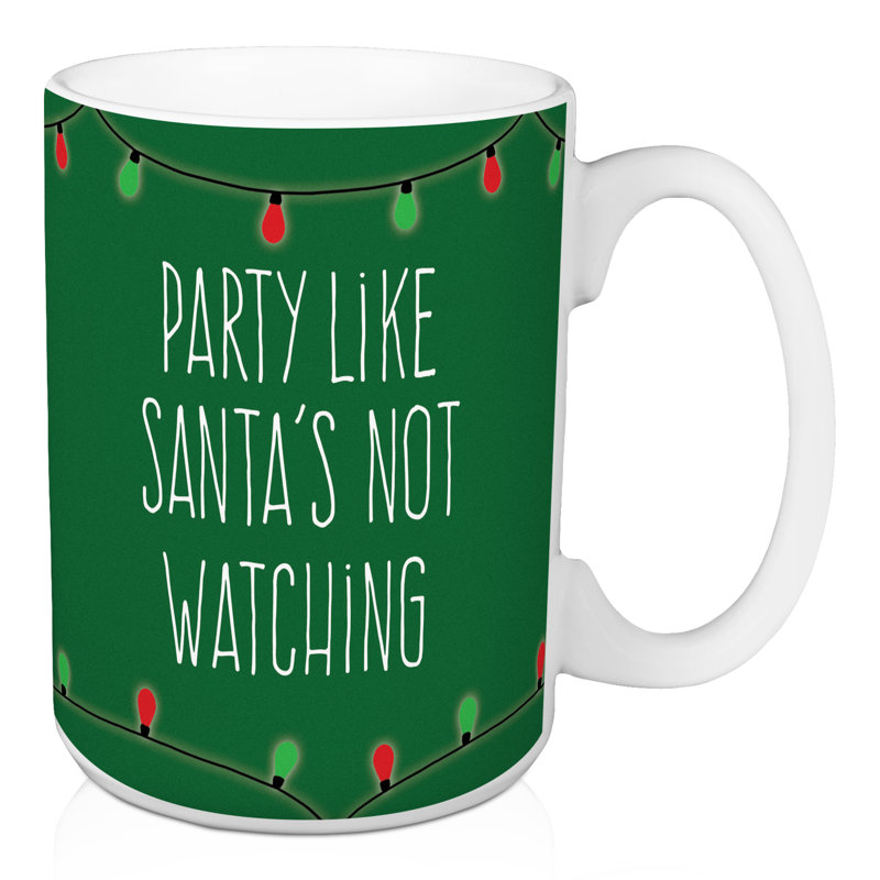 Grande tasse à café qui ne regarde pas le père noël