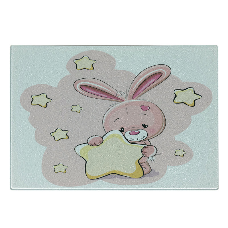 Planche à découper lapin en verre trempé Ambesonne