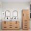 Ensemble de meuble-lavabo autoportant avec lavabo double 59,4 po Carla-13354666