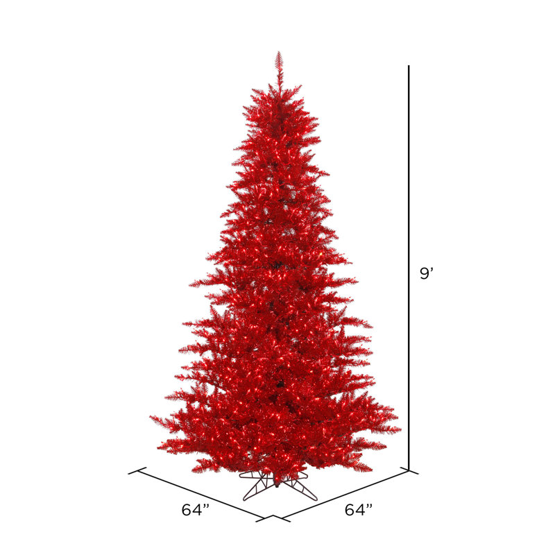 Lighted Artificial Fir Christmas Tree, 9' H x 64" W