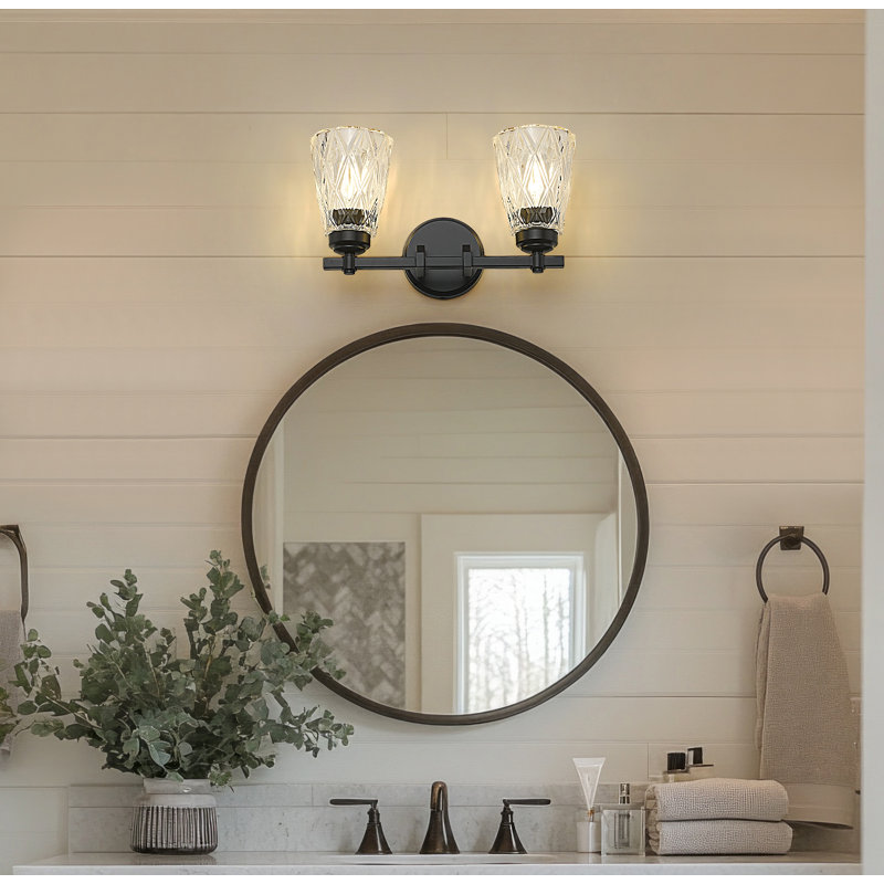 Meuble-lavabo 2 lumières noir mat Andree, Noir mat