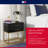 Ellias Modern 2-Drawer Nightstand with Semi-Gloss Black Finish and Gold Metal Base