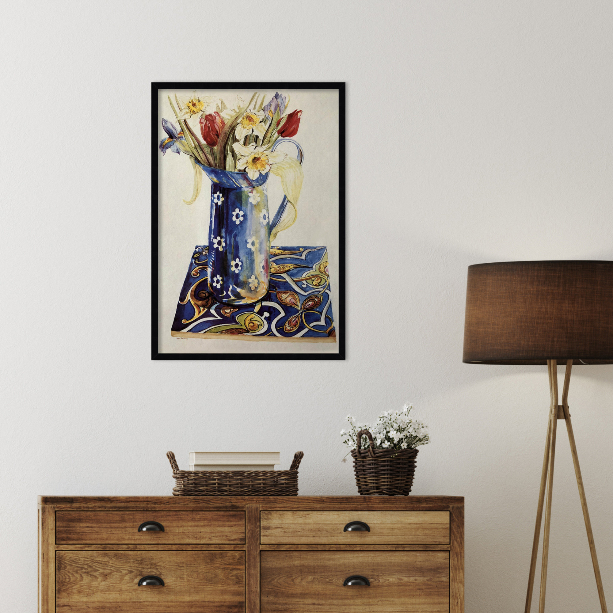 Tulips by Thewsey Joan, 33" H x 23" W x 1" D, Black