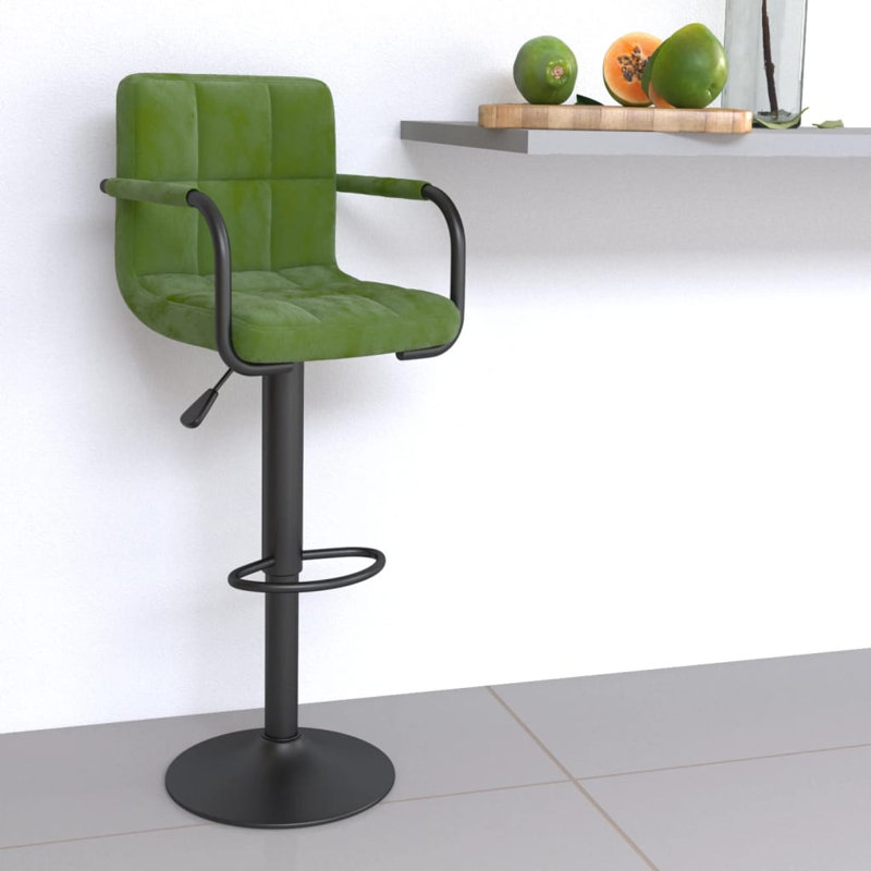Jarya Swivel Steel Adjustable Height Bar Stool, Light Green