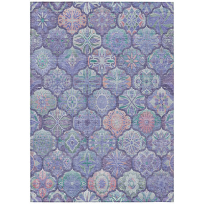 Machine Washable Indoor/Outdoor Chantille ACN2879 Lattice Rug