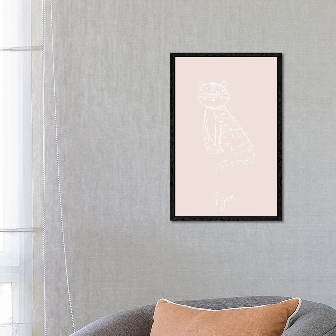 Nursery Tiger Line Art von Typologie Paper Co - Galerie-verpackte Leinwand Giclée auf Leinwand