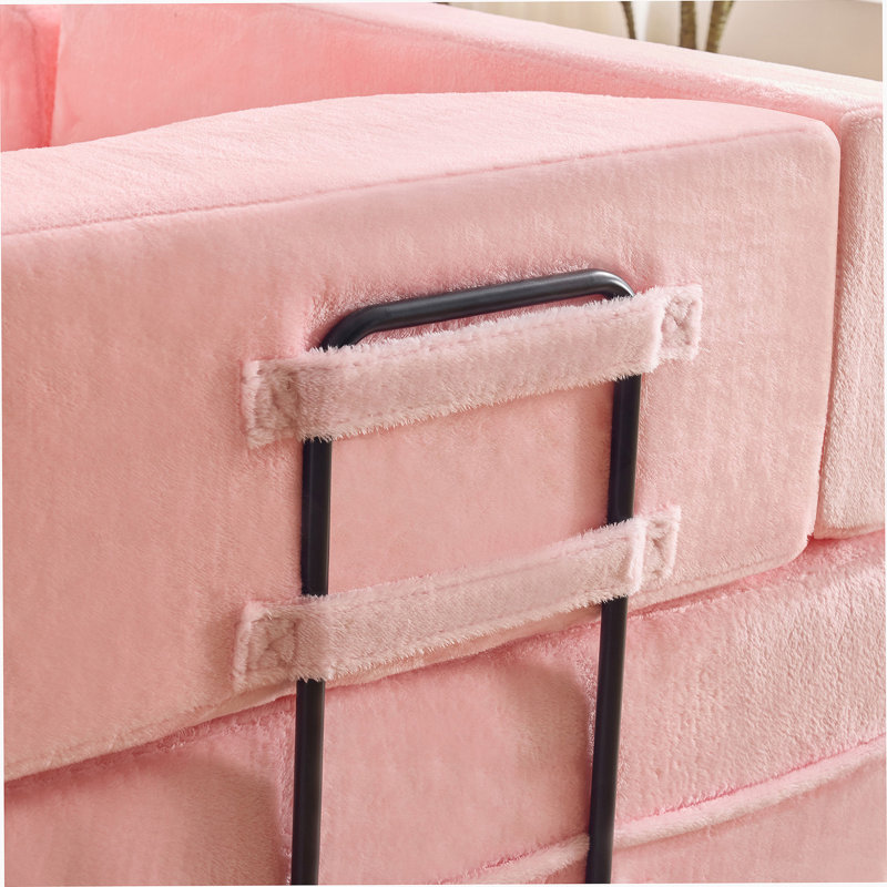 Sofa Bed, Boneless Folding Floor Sofa Bed For Living Room, Guest Room, Bedroom, Pink