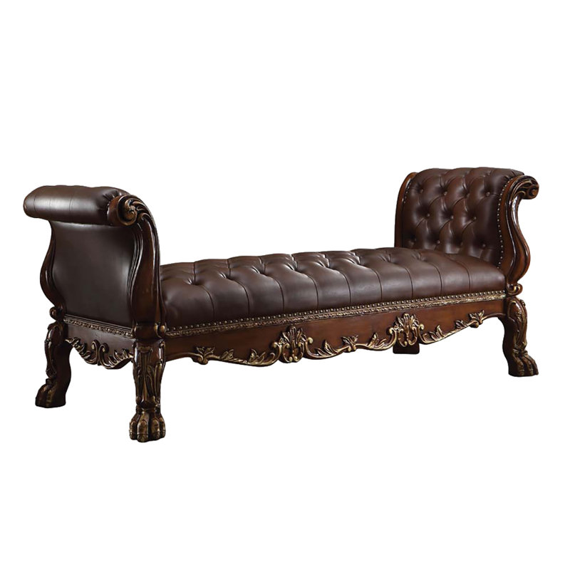 Banc en cuir synthétique Ardel, Chêne cerise, Cerisier