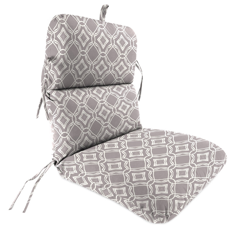 Byrom 22" x 45" Outdoor Chair Cushion with Ties and Loop, Coby Gravel