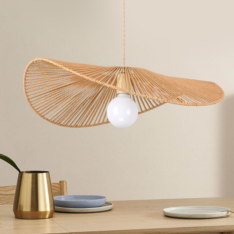 Luminaire suspendu en rotin pour îlot de cuisine 1 lumière Wyndemere